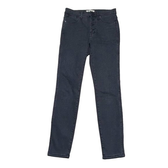 Madewell Jeans 10" High Rise Skinny Womens Size 27 Button Fly Stretch Black Wash - Picture 1 of 11